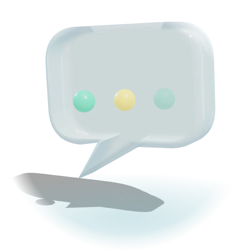 3D illustration of a message bubble